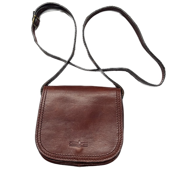 Gianni Conti Crossbody Bag Leather Flap Brown Small Long Strap Magnetic Snap - Picture 2 of 8